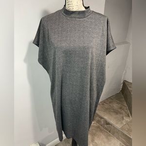 Madewell Mockneck Tee Dress in Glen Plaid size XL